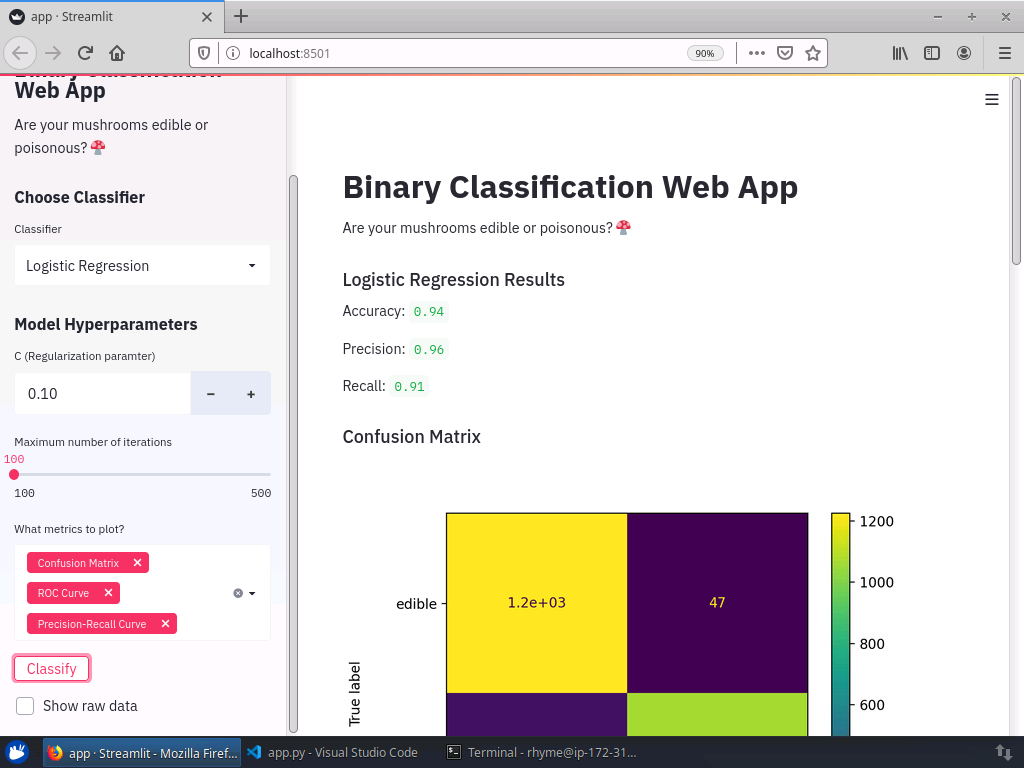 python machine learning web app